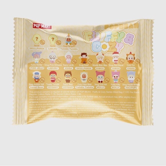 Pop Mart Fluffy & Cozy Pop Bean Secret Edition LABUBU Toasty Snow Baby - Picture 5 of 9